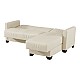 Γωνιακός Καναπές-Κρεβάτι Αναστρέψιμος Stashio Pakoworld Ύφασμα Κρεμ 202X143X84Εκ