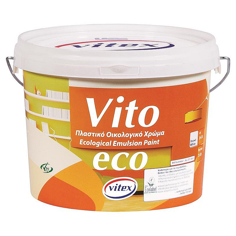 Vito eco πλαστικό χρώμα λευκό Vitex 9L