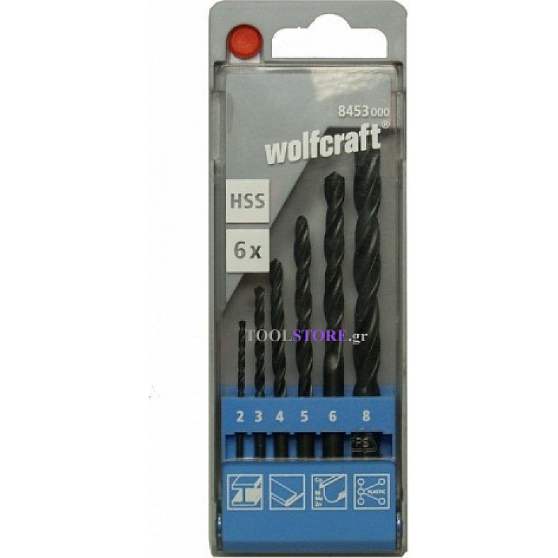 Τρυπάνι αέρος HSS σετ 6 τεμαχίων Wolfcraft 8453000