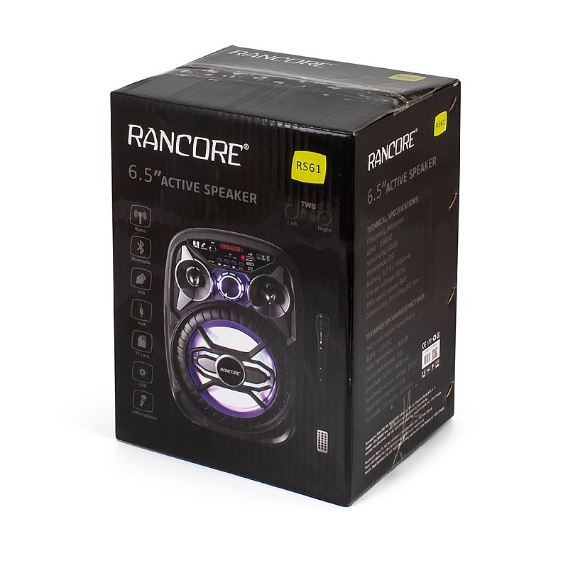 Rancore RS61 Ηχείο Karaoke 8W με ραδιόφωνο, bluetooth, σε Μαύρο Χρώμα