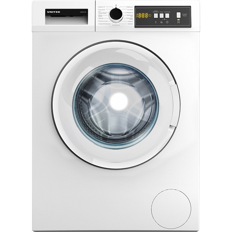Πλυντήριο Ρούχων 8kg 1000 Στροφών United UWM-8109