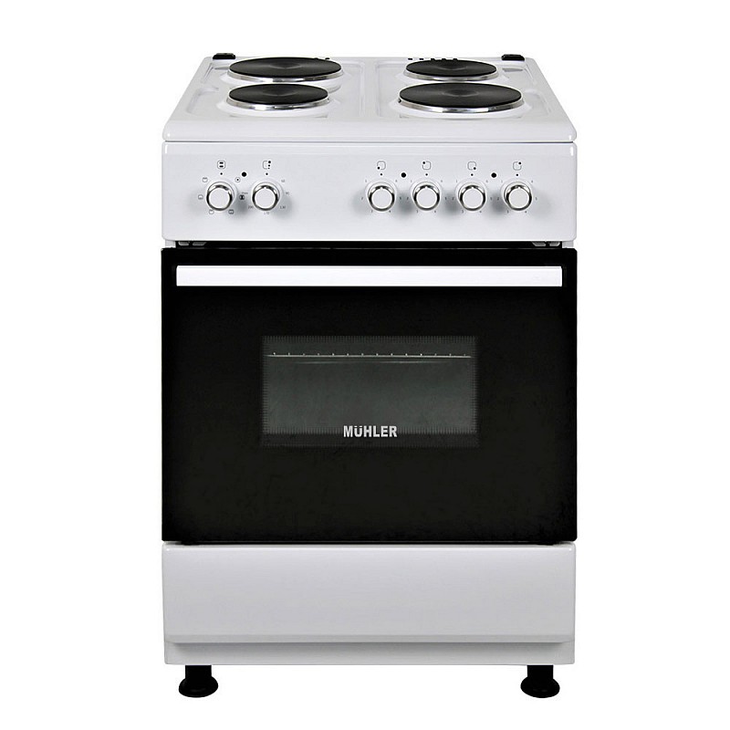 Κουζίνα 64lt με Εμαγιέ Εστίες Λευκή 85x60x65cm Muhler ELC-600E