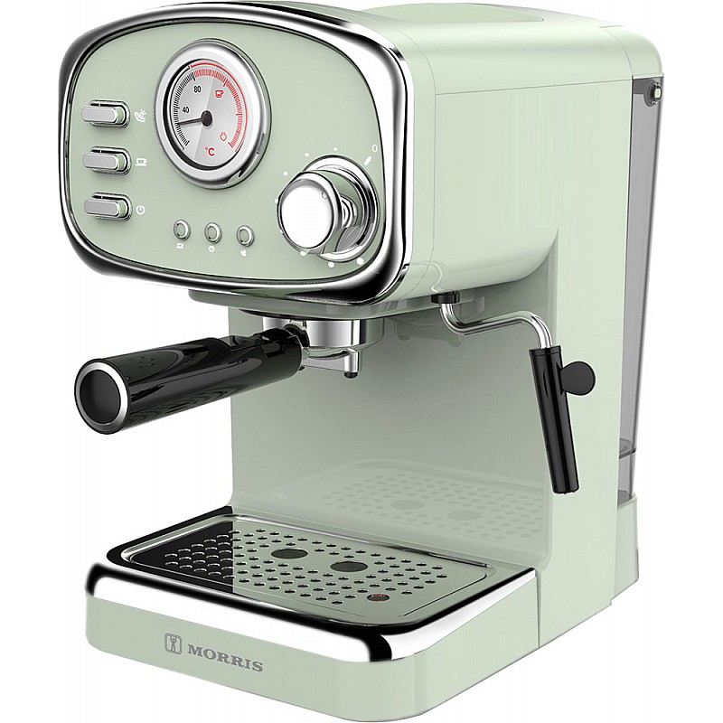 Μηχανή Espresso 1100W Πίεσης 20bar light green Moris Retro R20807EMG