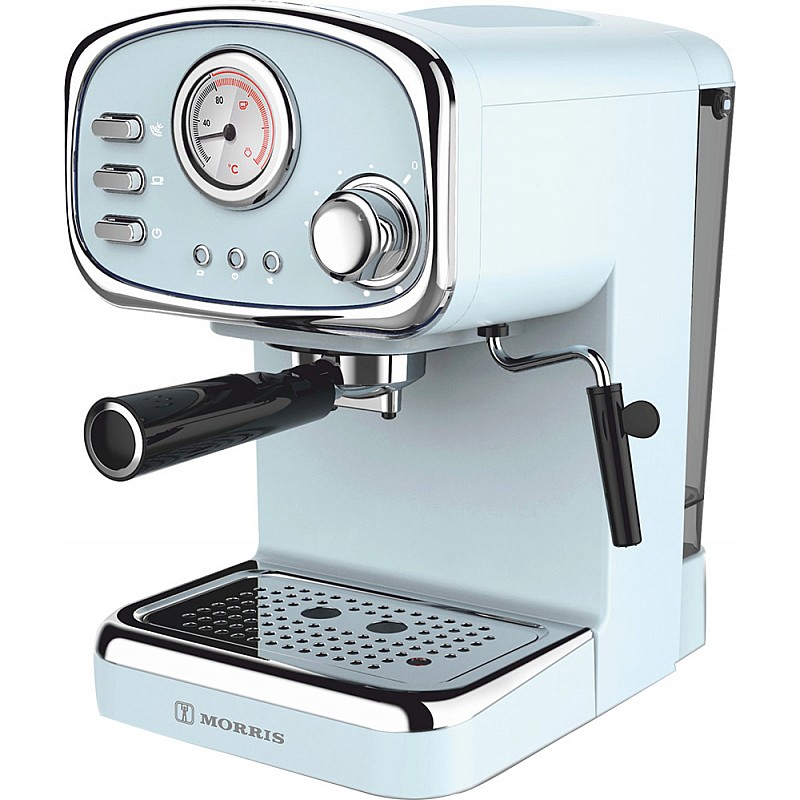 Μηχανή Espresso 1100W Πίεσης 20bar μπλε Morris Retro R20809EMB