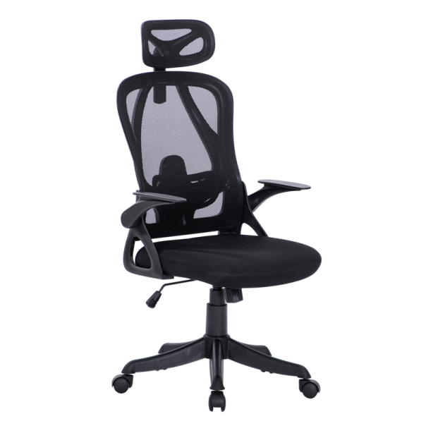 A8982 ΜΑΥΡO MESH ΠΟΛΥΘΡΟΝΑ ΓΡΑΦΕΙΟΥ 58X64X120/130εκ. ZITA PLUS 01.0388