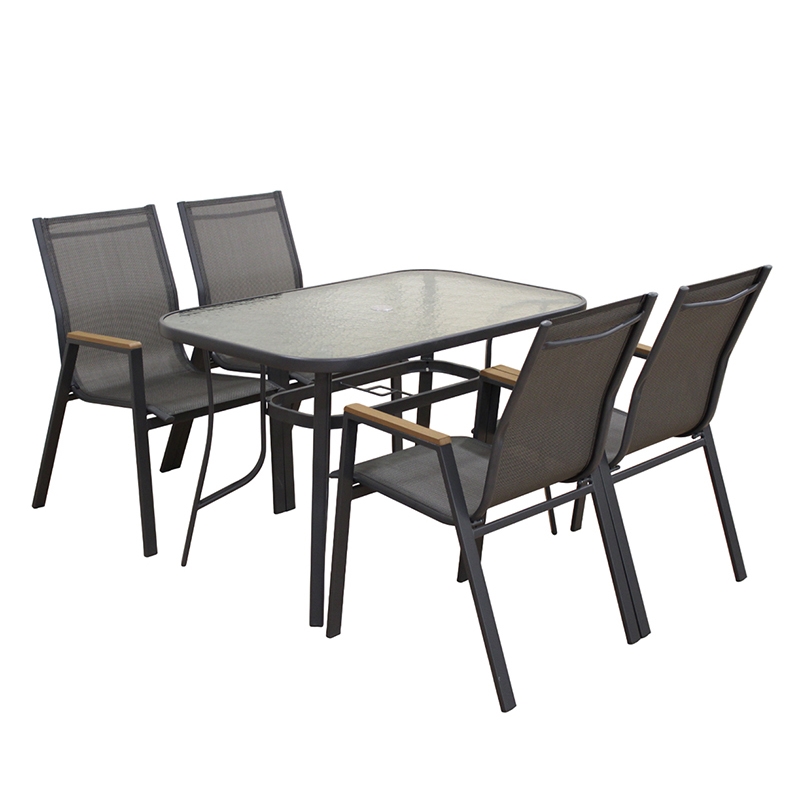 SELBY SET ΤΡΑΠΕΖΑΡΙΑΣ 5ΤΜΧ ΑΝΘΡΑΚΙ 120Χ70εκ. ZITA PLUS 06.8085.1