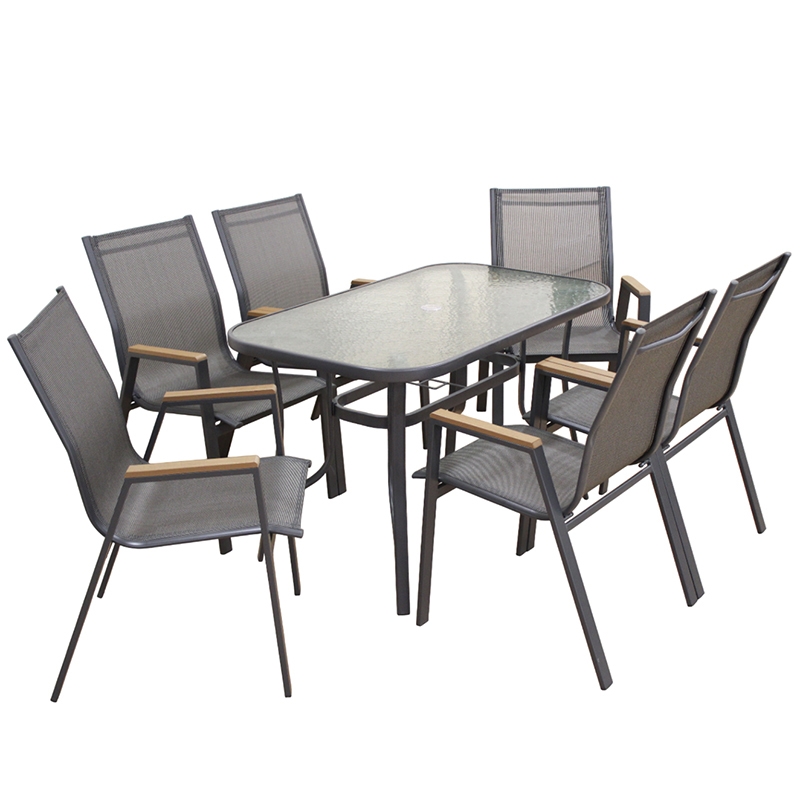 SELBY SET ΤΡΑΠΕΖΑΡΙΑΣ 7ΤΜΧ ΑΝΘΡΑΚΙ 120Χ70εκ. ZITA PLUS 06.8085.2