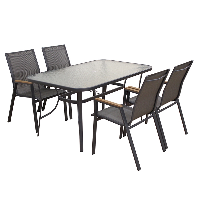 SELBY SET ΤΡΑΠΕΖΑΡΙΑΣ 5ΤΜΧ ΑΝΘΡΑΚΙ 150Χ90εκ. ZITA PLUS 06.8085.5