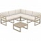 MYKONOS ΓΩΝΙΑ SET TAUPE ΜΕ ΜΑΞΙΛΑΡΙΑ ΠΟΛ/ΝΙΟΥ (+ΤΡΑΠ.65εκ.) SIESTA 20.0456