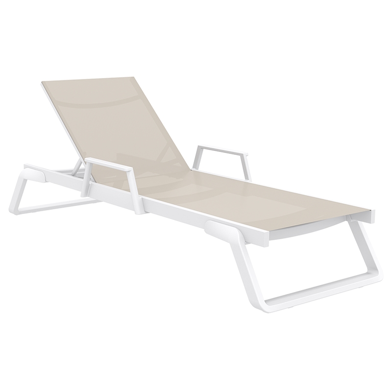 TROPIC ΞΑΠΛΩΣΤΡΑ ΜΕ ΜΠΡΑΤΣΑ WHITE/TAUPE ΑΛΟΥΜ-ΠΟΛ/ΝΙΟΥ SIESTA 20.0692