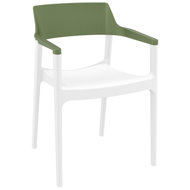 TULUM WHITE/OLIVE GREEN ΠΟΛΥΘΡΟΝΑ ΠΟΛ/ΝΙΟΥ 55X52X79εκ. SIESTA 20.0932.7