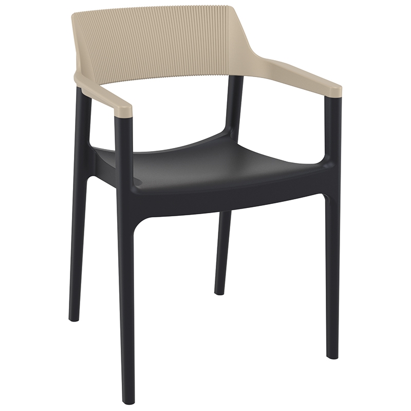 TULUM BLACK/TAUPE ΠΟΛΥΘΡΟΝΑ ΠΟΛ/ΝΙΟΥ 55X52X79εκ. SIESTA 20.0932.8