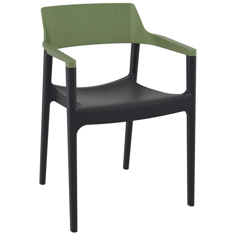 TULUM BLACK/OLIVE GREEN ΠΟΛΥΘΡΟΝΑ ΠΟΛ/ΝΙΟΥ 55X52X79εκ. SIESTA 20.0932.9