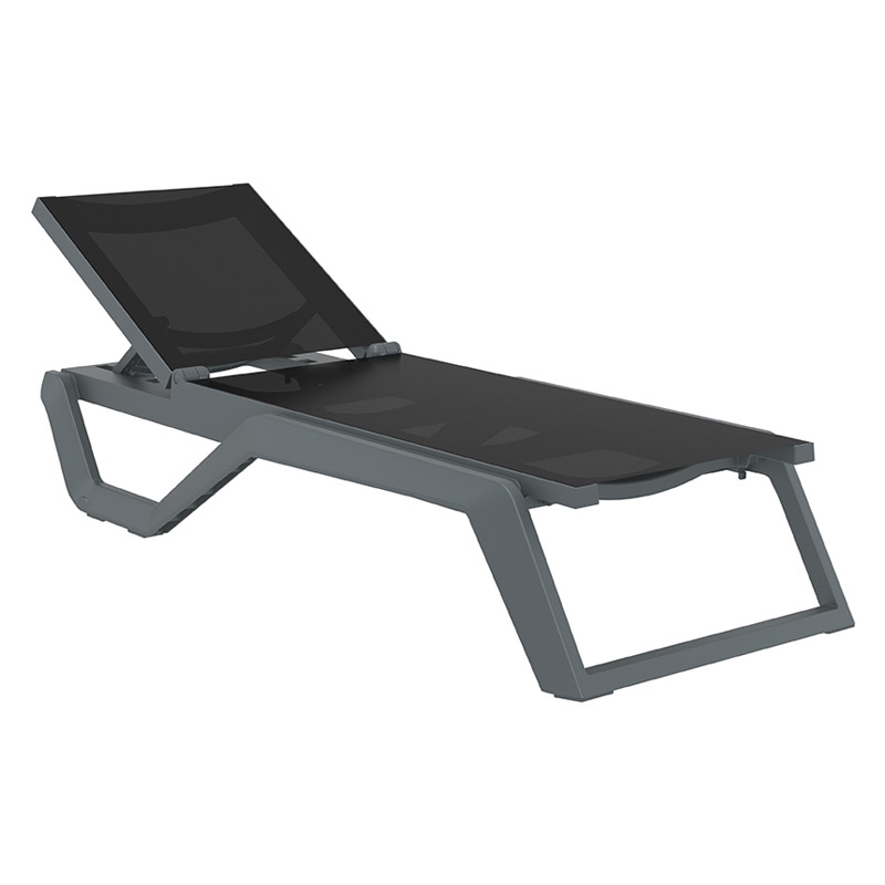 RIO PRO ΞΑΠΛΩΣΤΡΑ DARK GREY/BLACK ΠΟΛ/ΝΙΟΥ 190X70X33εκ. SIESTA 20.0934.1