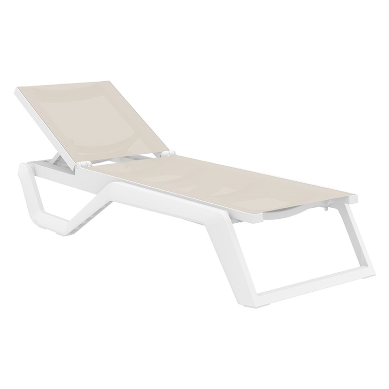 RIO PRO ΞΑΠΛΩΣΤΡΑ WHITE/TAUPE ΠΟΛ/ΝΙΟΥ 190X70X33εκ. SIESTA 20.0934