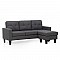 LIANA S DARK GREY ΥΦΑΣΜΑ ΓΩΝΙΑ 185Χ126X84εκ. ZITA PLUS 40.0069