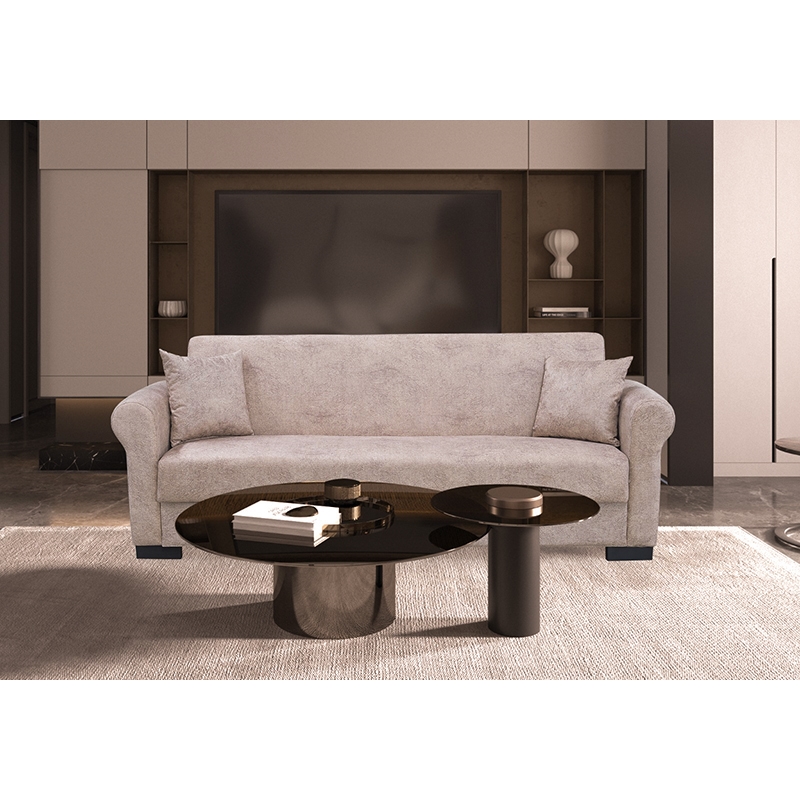 ANGEL LIGHT BROWN ΥΦΑΣΜΑ 3ΘΕΣΙΟΣ ΚΑΝΑΠΕΣ/ΚΡΕΒΑΤΙ ΜΕ ΑΠΟΘ.ΧΩΡΟ ZITA PLUS 40.0113