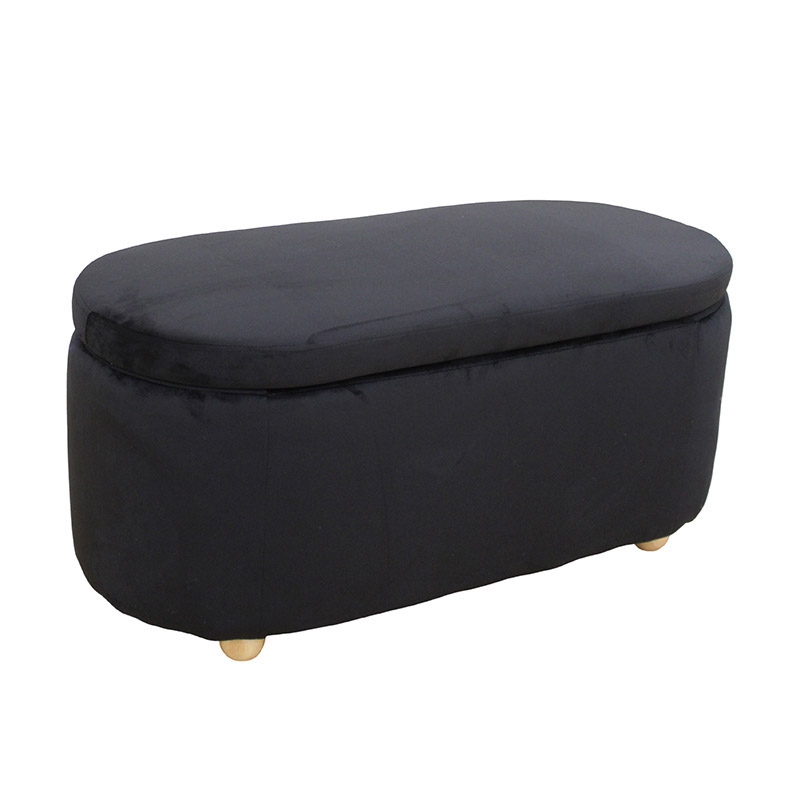 FOSTER ΣΚΑΜΠΟ VELVET BLACK ΜΕ ΑΠΟΘ. ΧΩΡΟ 99Χ45X45εκ. ZITA PLUS 40.0605