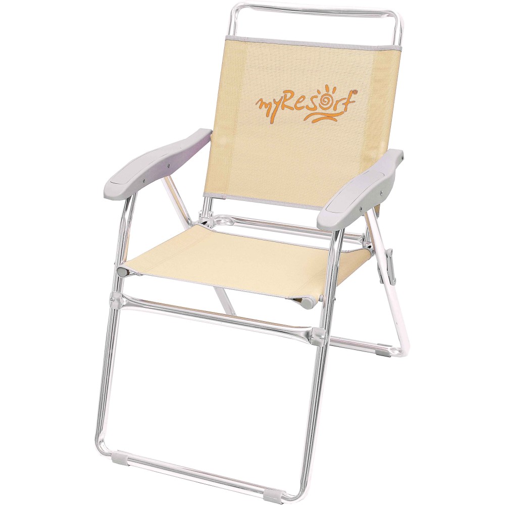 Καρέκλα παραλίας-κήπου εκρού αλουμινίου ενισχυμένη,ΤΕΧΤ 2*1 Campus 141-6814-4