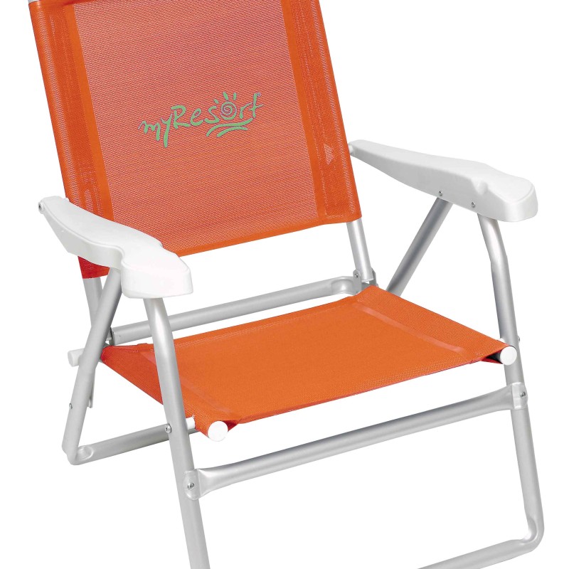 myResort ΚΑΡΕΚΛΑ ΠΑΡΑΛΙΑΣ ΑΛΟΥΜΙΝΙΟΥ ΠΟΡΤΟΚΑΛΙ  ΜΕ ΜΠΡΑΤΣΑ  ΕΝΙΣΧΥΜΕΝΗ KING SIZE -ΨΗΛΗ ΠΛΑΤΗ -ΤΕΧΤ 2x1