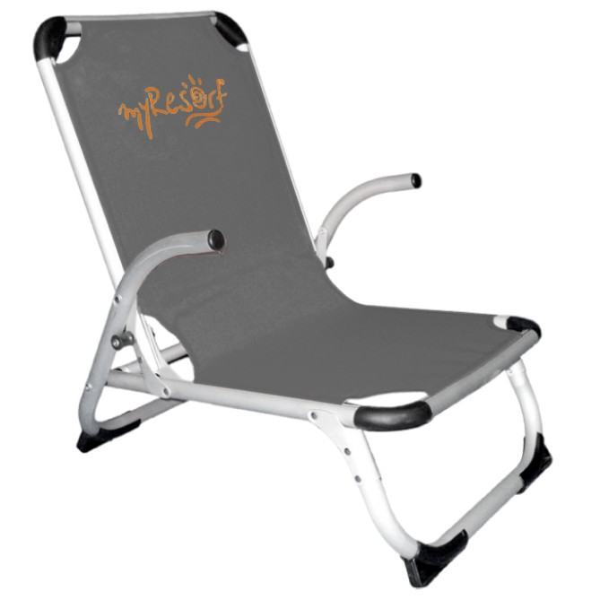 myResort ΚΑΡΕΚΛΑ ΠΑΡΑΛΙΑΣ ΡΑΒΔΩΤΟ ΑΛΟΥΜΙΝΙΟ ΓΚΡΙ-ΜΕ ΜΠΡΑΤΣΑ ΕΝΙΣΧΥΜΕΝΗ ΨΗΛΗ ΠΛΑΤΗ ΤΕΧΤ 2x1