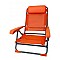 Καρέκλα παραλίας πορτοκαλί μεταλλική 4 θέσεων με μπράτσα & μεγάλο μαξιλάρι TEXT Campus 142-0583-2