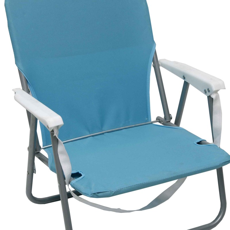 ΚΑΡΕΚΛΑ ΠΑΡΑΛΙΑΣ ΓΑΛΑΖΙΟ ΜΕΤΑΛΛΙΚΗ ΜΕ ΜΠΡΑΤΣΑ POLYESTER 600D CAMPUS