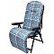 Πολυθρόνα-κρεβάτι μπλε καρώ μεταλλική πολ/λων θέσεων ενισχυμένη με μπράτσα Campus 152-0118-1