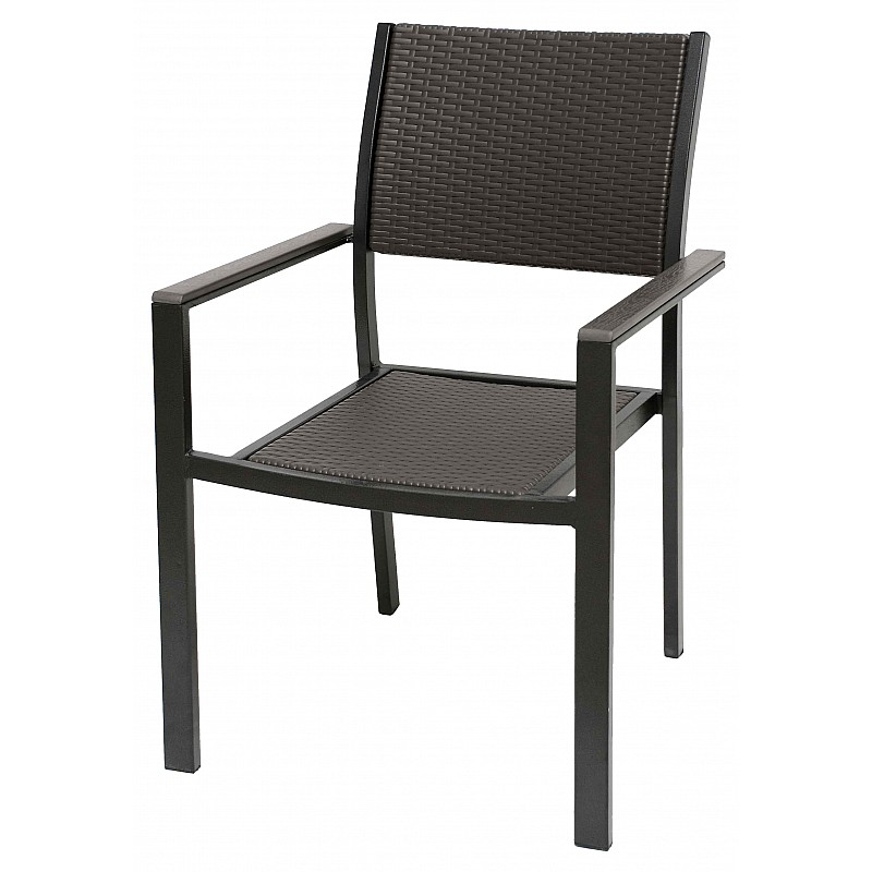 Καρέκλα μεταλλική PP με σχέδιο Ratten με μπράτσα Velco 31-31442