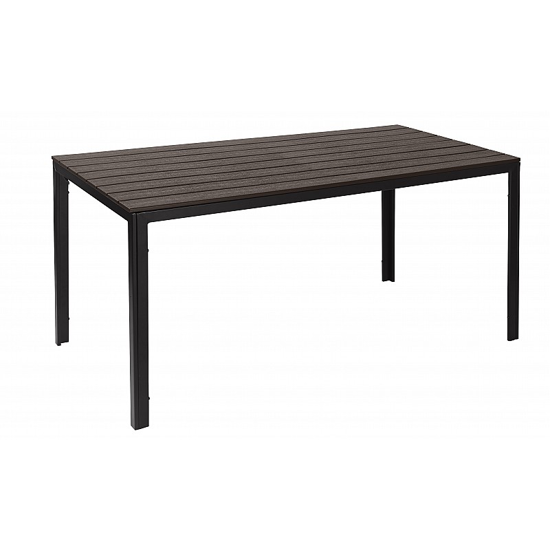 Τραπέζι μεταλλικό με σχέδιο απομίμησης ξύλου 156x78x74cm Velco 31-31909