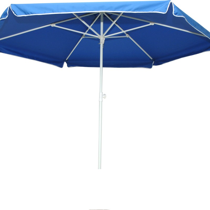 Ομπρέλα βεράντας-κήπου-θαλάσσης - ημιεπαγγελματική μπλε 2,50m μεταλλική με μεταλλικό πύρο χωρίς κλίση Campus 372-5480-1