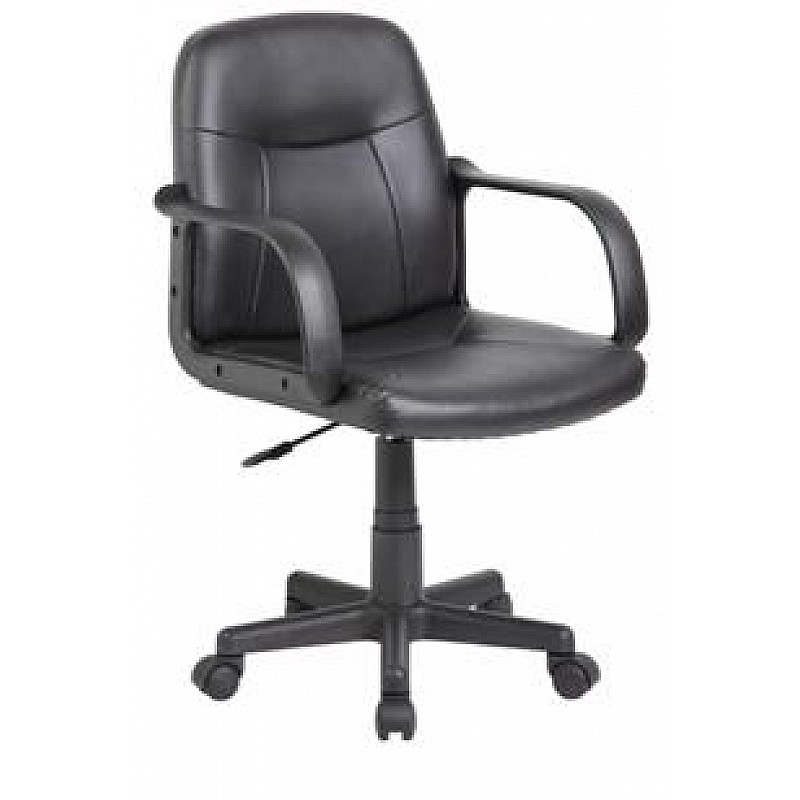 Καρέκλα γραφείου μαύρο Μπράτσα: απο PP Επιφάνεια: PVC Velco 66-20040