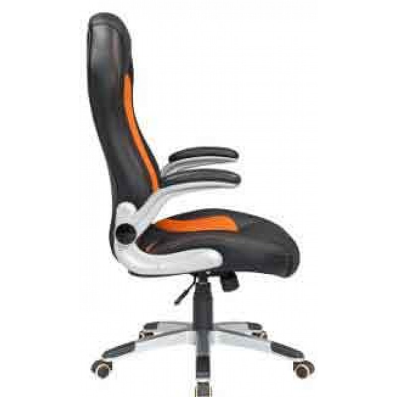 Καρέκλα γραφείου μαύρο-πορτοκαλί Επιφάνεια: PU PVC Μπράτσα:Nylon (REFLEX) Velco 66-23553