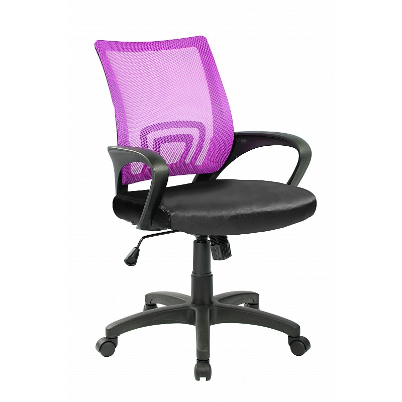 Καρέκλα γραφείου μωβ-μαύρη με μπράτσα Velco 66-33651