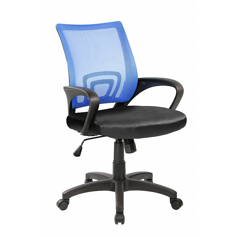 Καρέκλα γραφείου μπλε-μαύρη με μπράτσα Velco 66-33675
