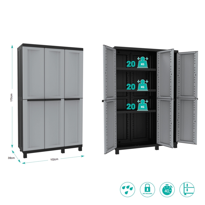 Ντουλάπα πλαστική Twist Black 102A - 3φυλλη Ντουλάπα πλαστική Twist Black 102A - 3φυλλη