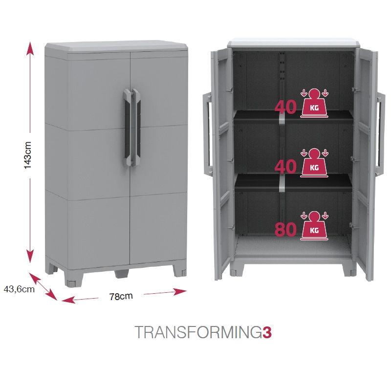 Ντουλάπα πλαστική Transforming 3 - 2φυλλη Ντουλάπα πλαστική Transforming 3 - 2φυλλη