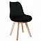 MARTIN Καρέκλα Οξιά Φυσικό, Ύφασμα Velure Μαύρο, Αμοντάριστη Ταπετσαρία