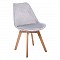 MARTIN Καρέκλα Οξιά Φυσικό, Ύφασμα Velure Γκρι, Αμοντάριστη Ταπετσαρία