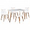 LAVIDA Set Τραπεζαρία: Τραπέζι 120x80 Οξιά/MDF + 4 Καρέκλες Μέταλλο Βαφή Φυσικό PP Άσπρο