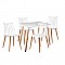 LAVIDA-ART Τραπεζαρία: Τραπέζι 80x80 Οξιά/MDF + 4 Καρέκλες Μέταλλο Βαφή Φυσικό PP Άσπρο