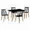 LAVIDA Set Τραπεζαρία: Τραπέζι 120x80 Οξιά/MDF + 4 Καρέκλες Μέταλλο Βαφή Φυσικό PP Μαύρο
