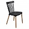 LINA Καρέκλα Τραπεζαρίας - Κουζίνας, PP Μαύρο, Πόδια Οξιά Φυσικό
