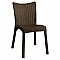 DORET Καρέκλα Στοιβαζόμενη PP  Καφέ Σκούρο, με πόδι αλουμινίου