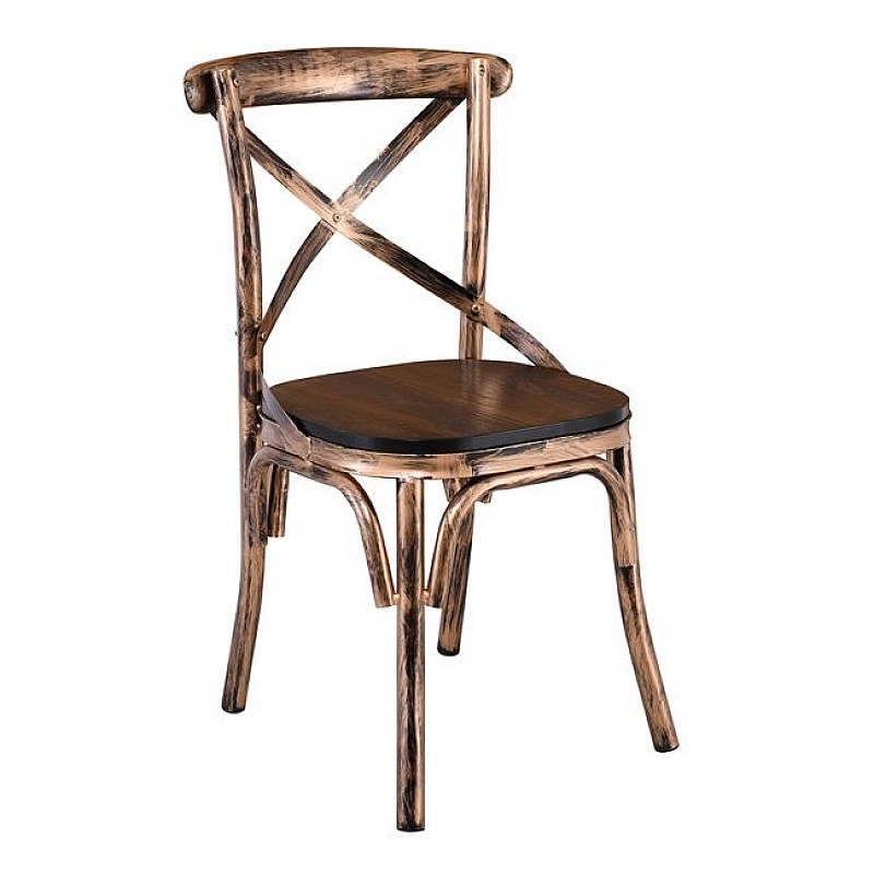 MARLIN Wood Καρέκλα Dark Oak, Μέταλλο Βαφή Black Gold MARLIN Wood Καρέκλα Dark Oak, Μέταλλο Βαφή Black Gold