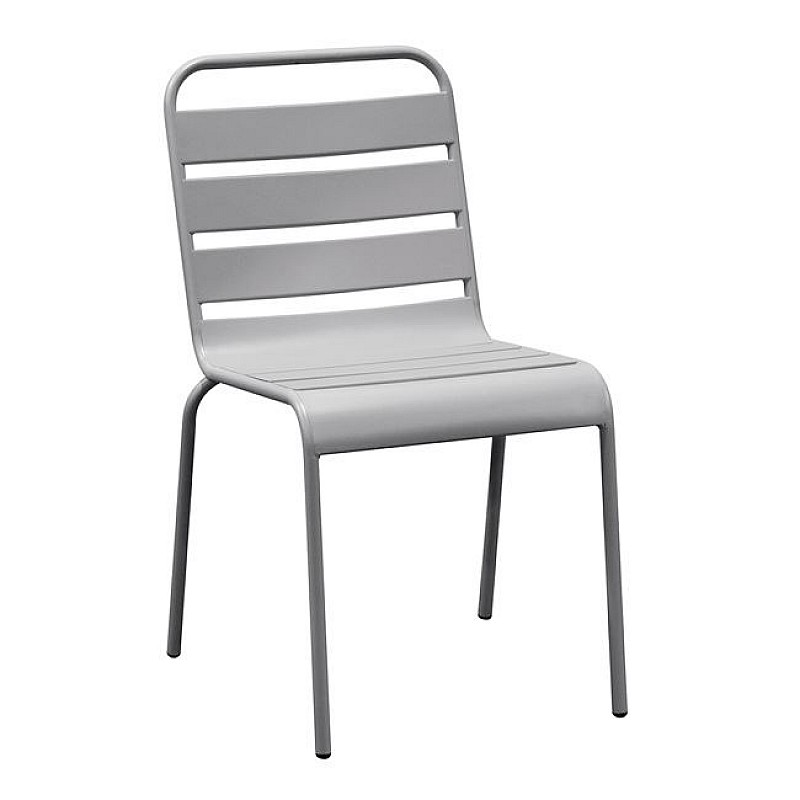 BRIO Καρέκλα Στοιβαζόμενη Μέταλλο Βαφή Cool Grey 4C