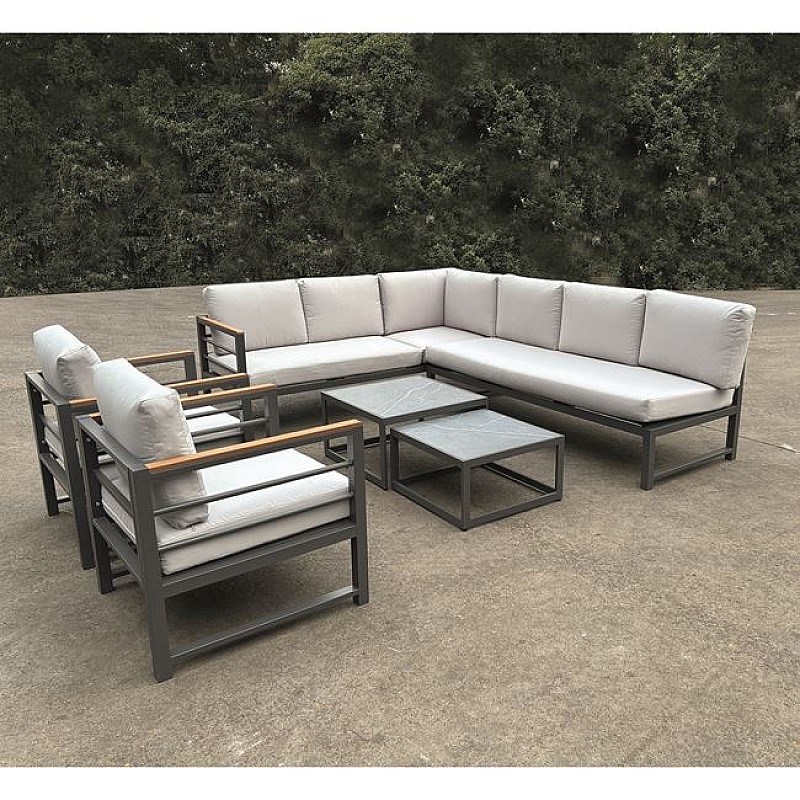 MARILIAN Set Σαλόνι Κήπου, Πολυμορφικό 6τεμ, Μέταλλο Βαφή Ανθρακί, Μαξιλάρια Γκρι MARILIAN Set Σαλόνι Κήπου, Πολυμορφικό 6τεμ, Μέταλλο Βαφή Ανθρακί, Μαξιλάρια Γκρι