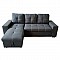 MONTREAL Nabuk Καναπές Κρεβάτι Γωνία Αναστρέψιμη με Αποθηκευτικό Χώρο, Σκούρο Γκρι