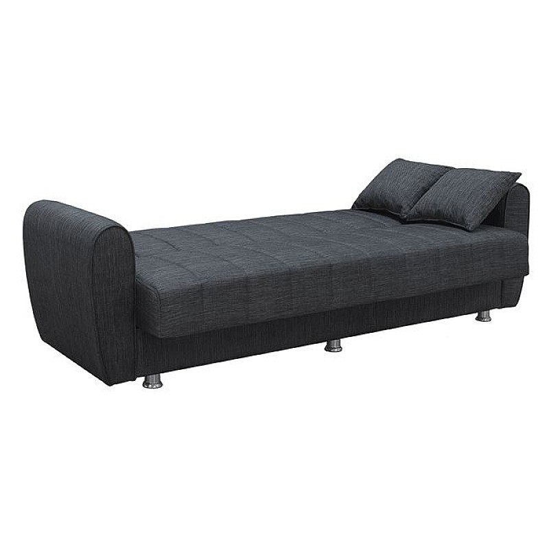 SYDNEY Καναπές - Κρεβάτι Σαλονιού - Καθιστικού, 3Θέσιος Ύφασμα Σκούρο Γκρι