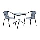 BALENO Set Κήπου - Βεράντας : Τραπέζι + 2 Πολυθρόνες Μέταλλο Γκρι / Wicker Mixed Grey